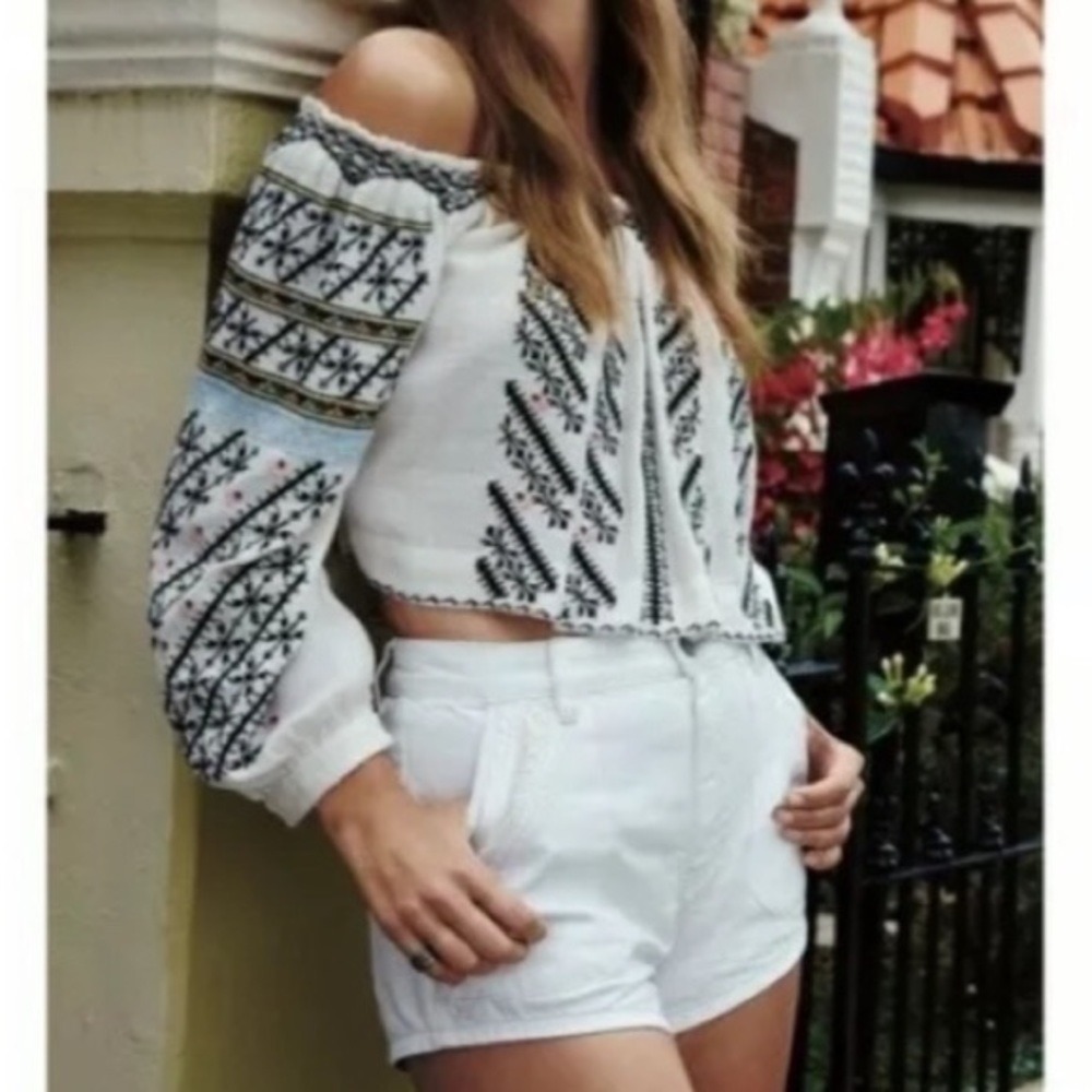 Free People White Sweet Surrender High Waist Short